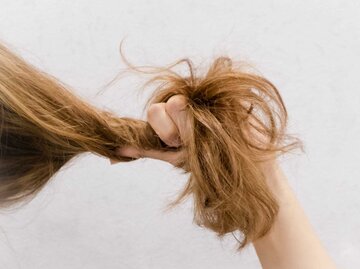 Trockenes Bündel Haare wird mit der Hand festgehalten | © Adobe Stock/yavdat