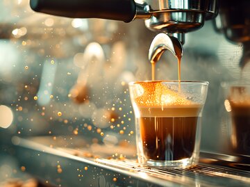 Espresso aus Siebträgermaschine | © AdobeStock/Oksana/KI generiert