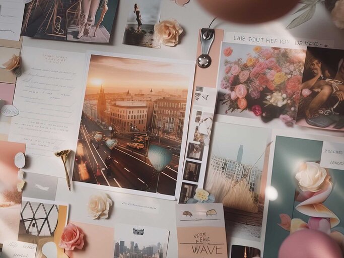 Visionboard aus Bildern | © Adobe Stock/KI-generiert/clara