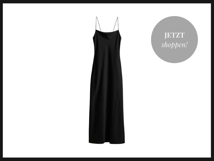 Schwarzes Slip Dress aus Satin von H&M | © H&M