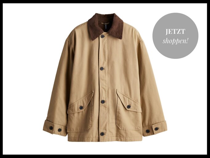 Barn Jacket in Beige mit braunem Kragen von H&M | © H&M