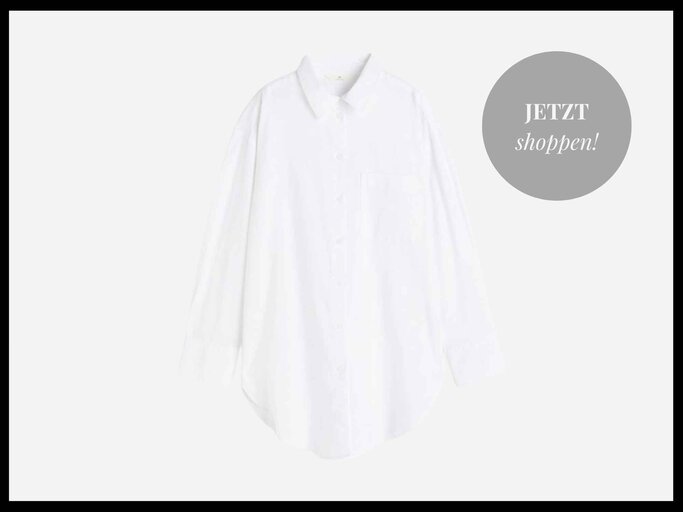 Hemdbluse aus Leinenmischung von H&M in Weiß | © H&M