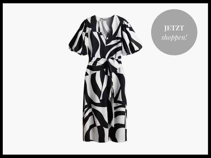 Kleid mit Schwarz-Weißem Muster von H&M | © H&M