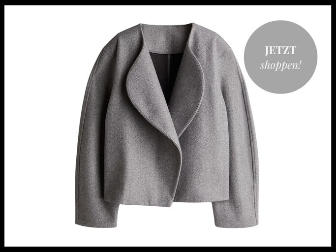 Graue Jacke aus Filz mit Schalkragen von H&M | © H&M