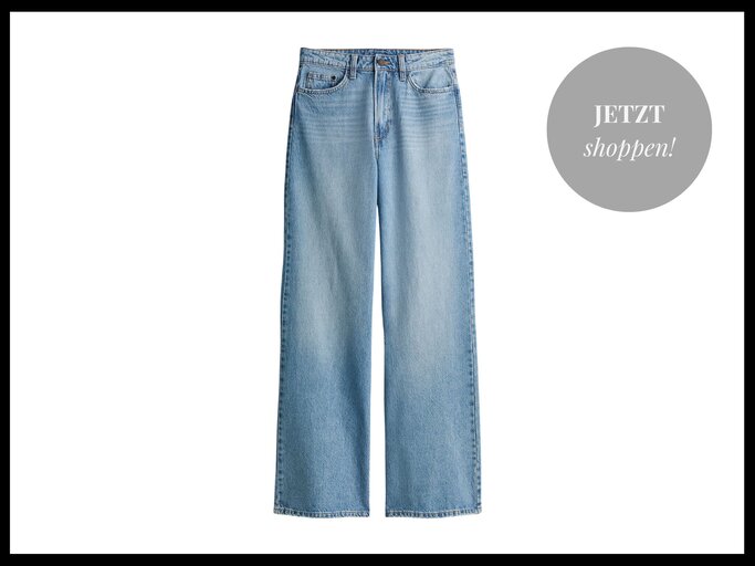 Helleblaue, weite Jeans mit hohem Bund von H&M | © H&M