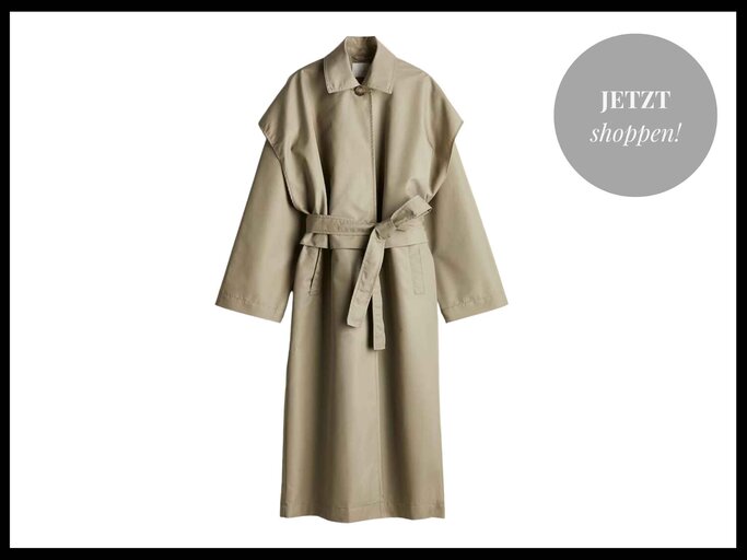 Trenchcoat von H&M in einem hellen Khakigrün | © H&M