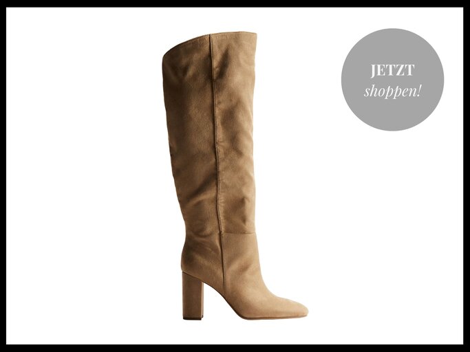 Hellbraune Stiefel in Wildleder-Optik von H&M | © H&M