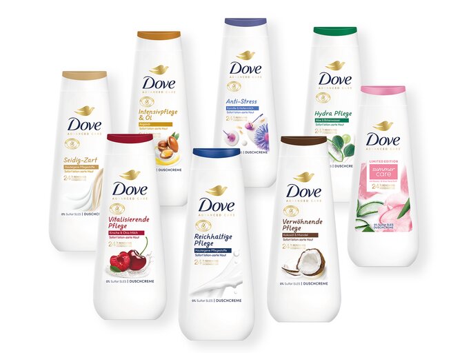 Packshots der Dove Advanced Care Duschcreme | © Dove