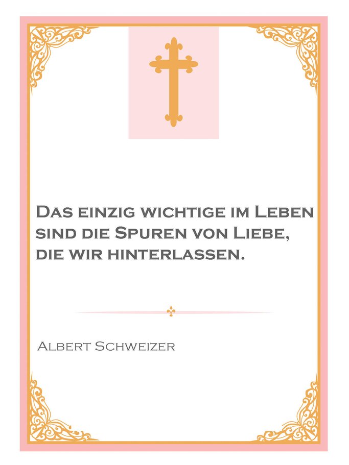 Vorlage mit Taufspruch, Albert Schweizer | © iStock | alenaspl