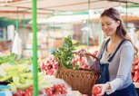 Schwangere Frau geht auf dem Markt einkaufen | © iStock.com | Zukovic