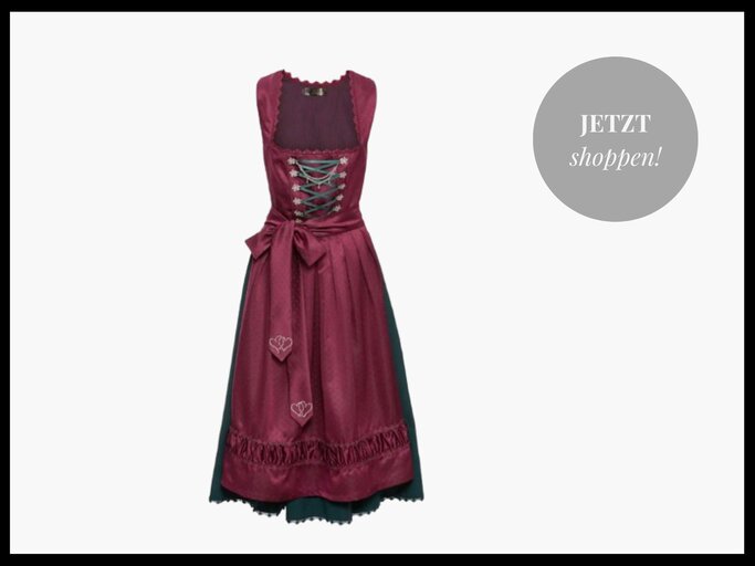 Dirndl in Magenta, Tiefgrün, Schwarz und Mattviolett | © Myself/Bonprix