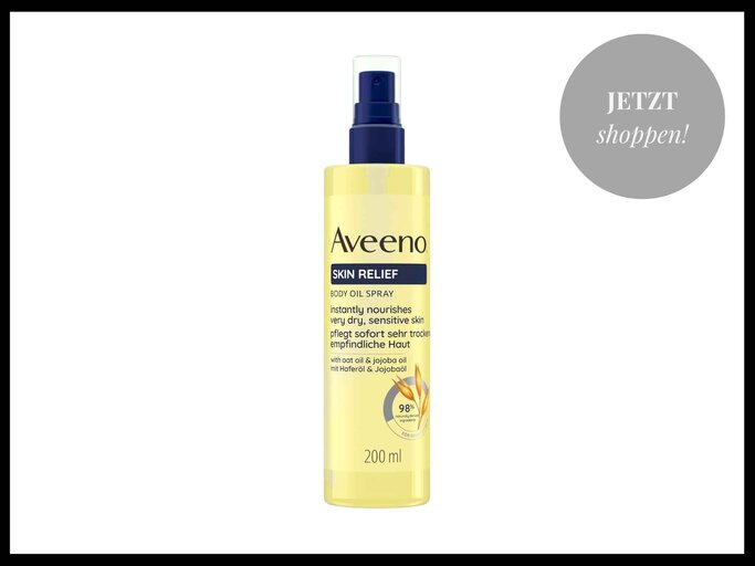 Aveeno® Skin Relief Körperöl-Spray mit Haferöl & Jojobaöl für trockene Haut | © Aveeno